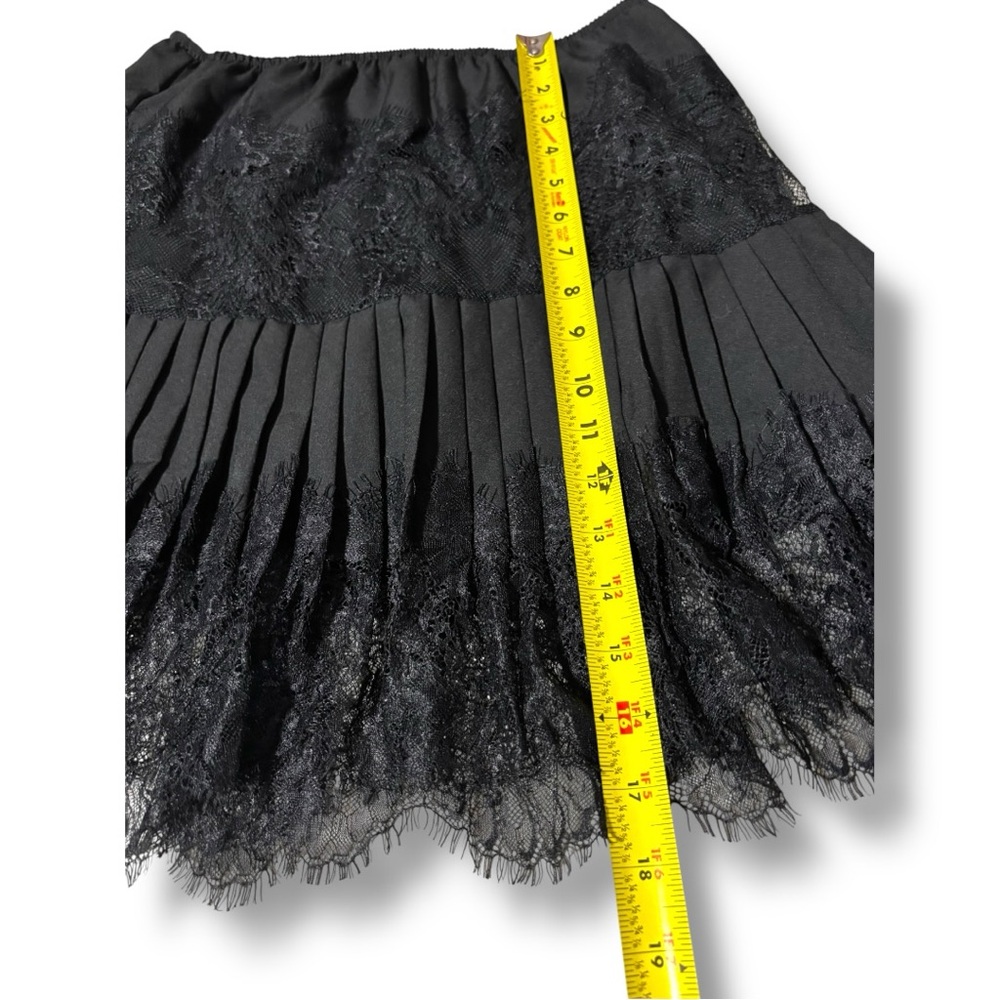 Unbranded Size Small Chic Black Lace Tiered Elastic Waist Slip Style Mini Skirt - Picture 10 of 14